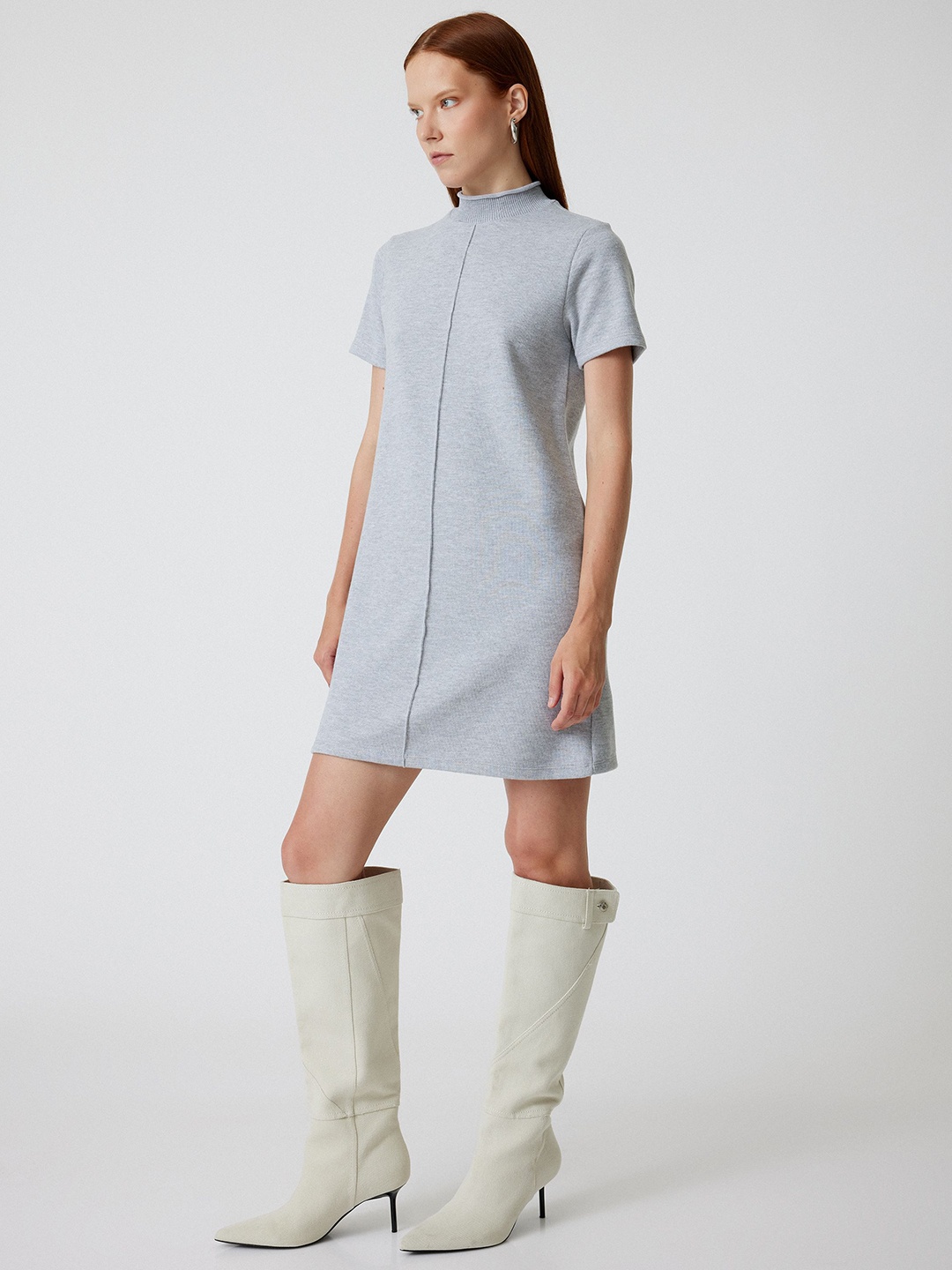 

Koton Mock Neck T-shirt Dress, Grey