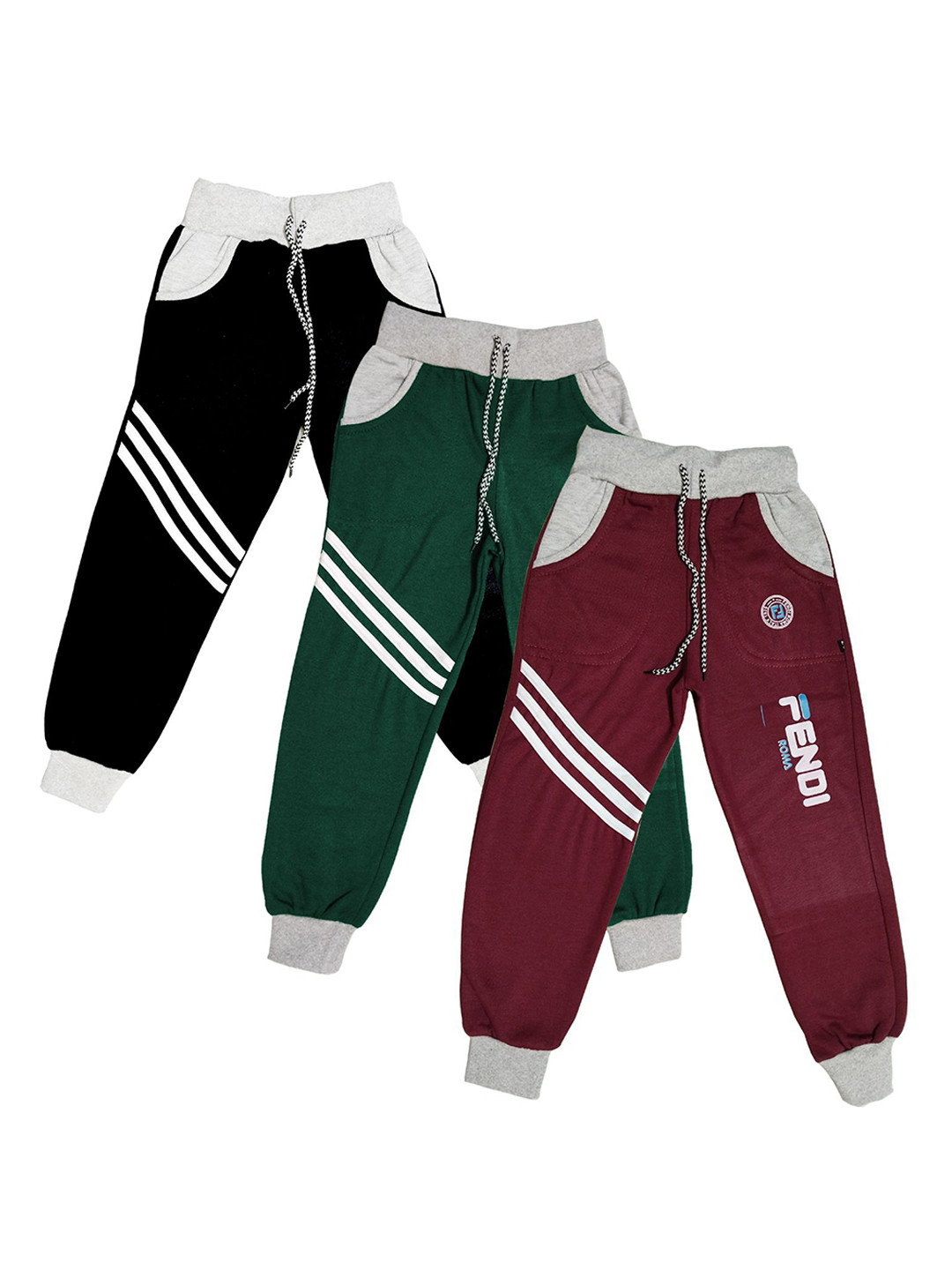 

BAESD Boys Pack Of 3 Relaxed Fit Mid-Rise Joggers, Black