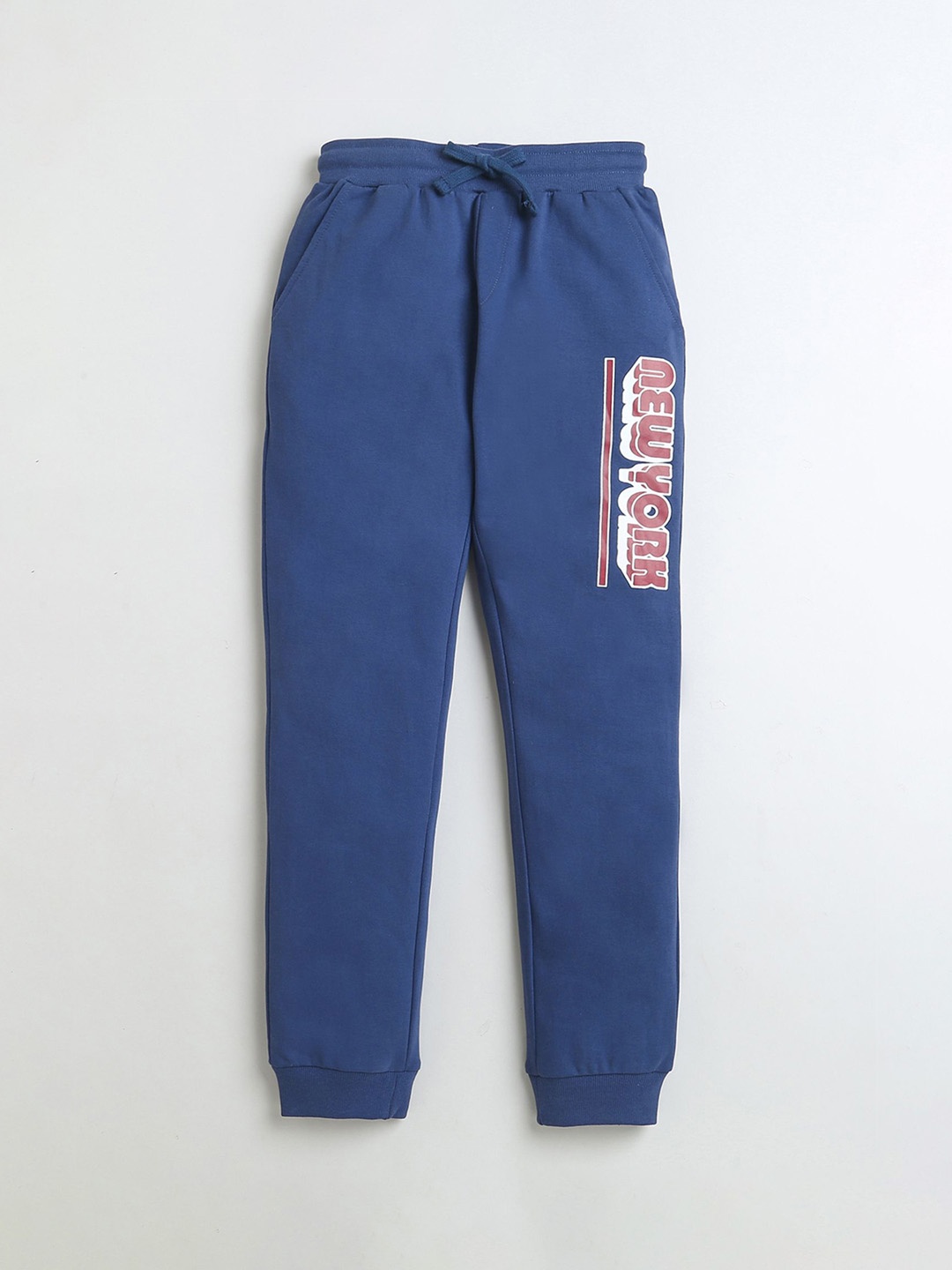 

BUMZEE Boys Printed Cotton Mid Rise Jogger, Blue