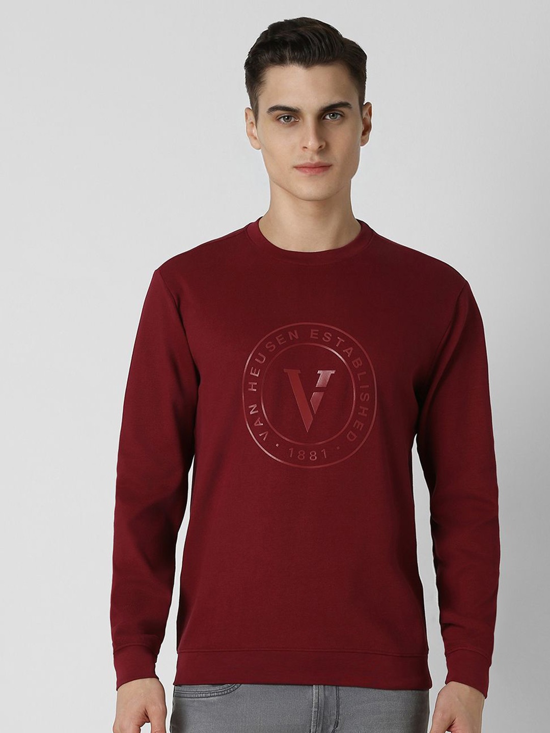 

Van Heusen Sport Men Printed Sweatshirt, Maroon