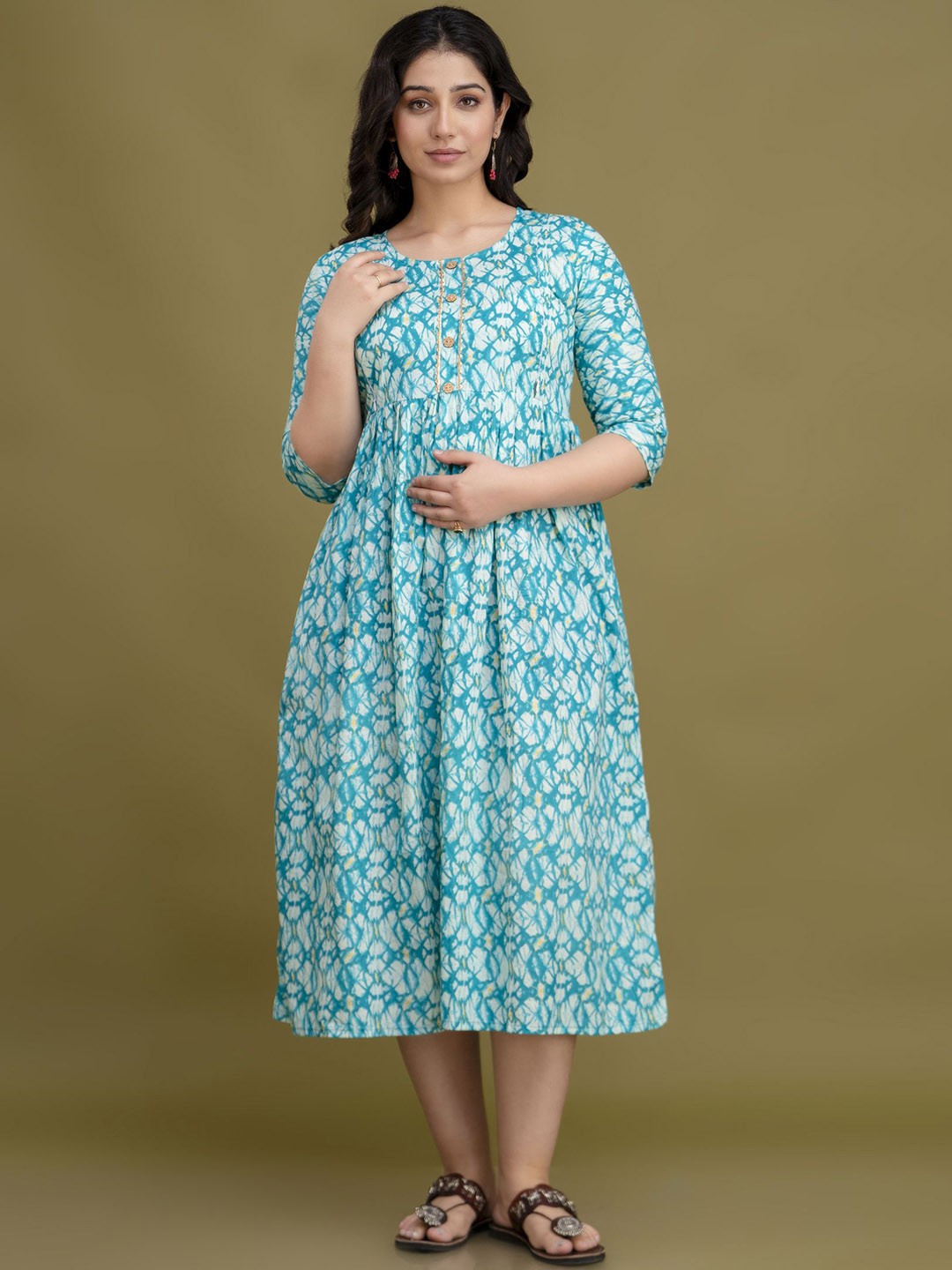 

Mialo fashion Women Abstract Printed Fit & Flare Dress, Sea green