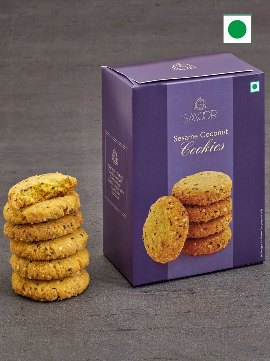 

SMOOR Sesame Coconut Cookies 150g, Purple