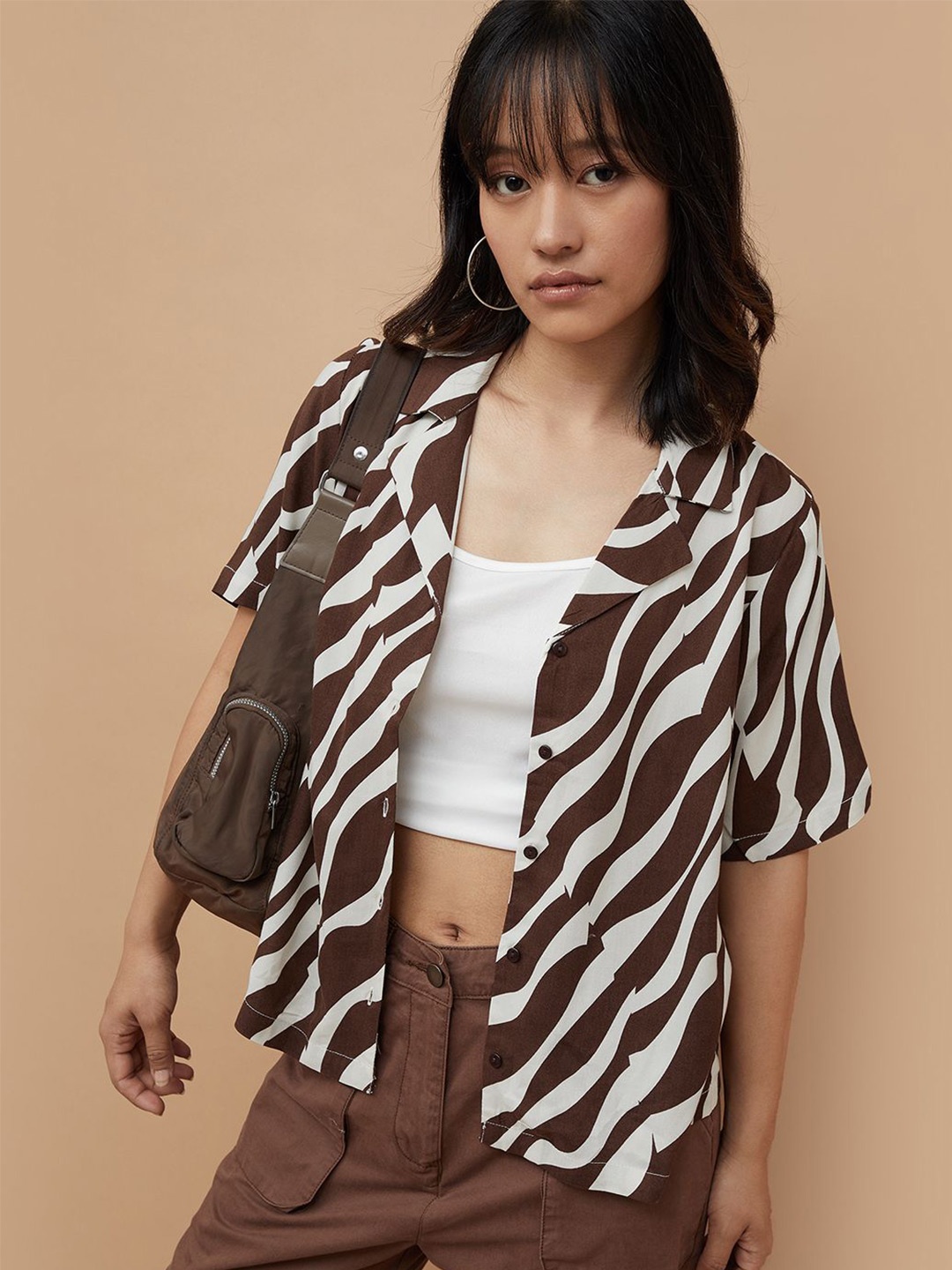 

Ginger by Lifestyle Animal Print Top, Brown