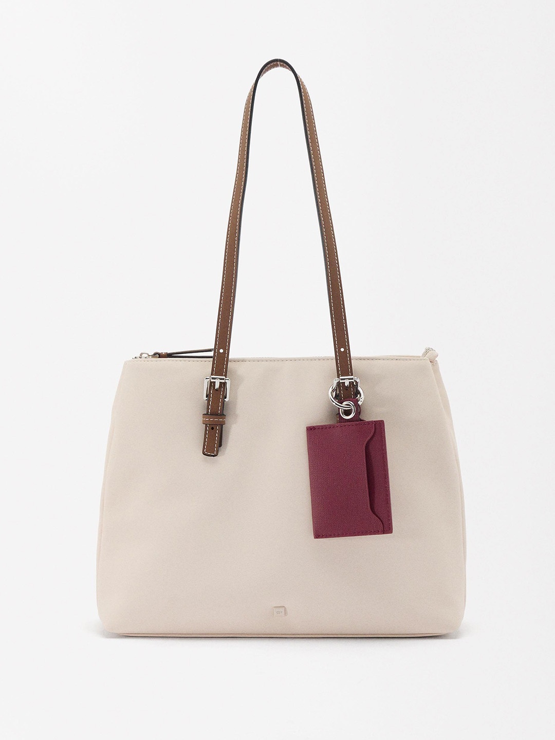 

PARFOIS Structured Shoulder Bag With Cardholder, Off white