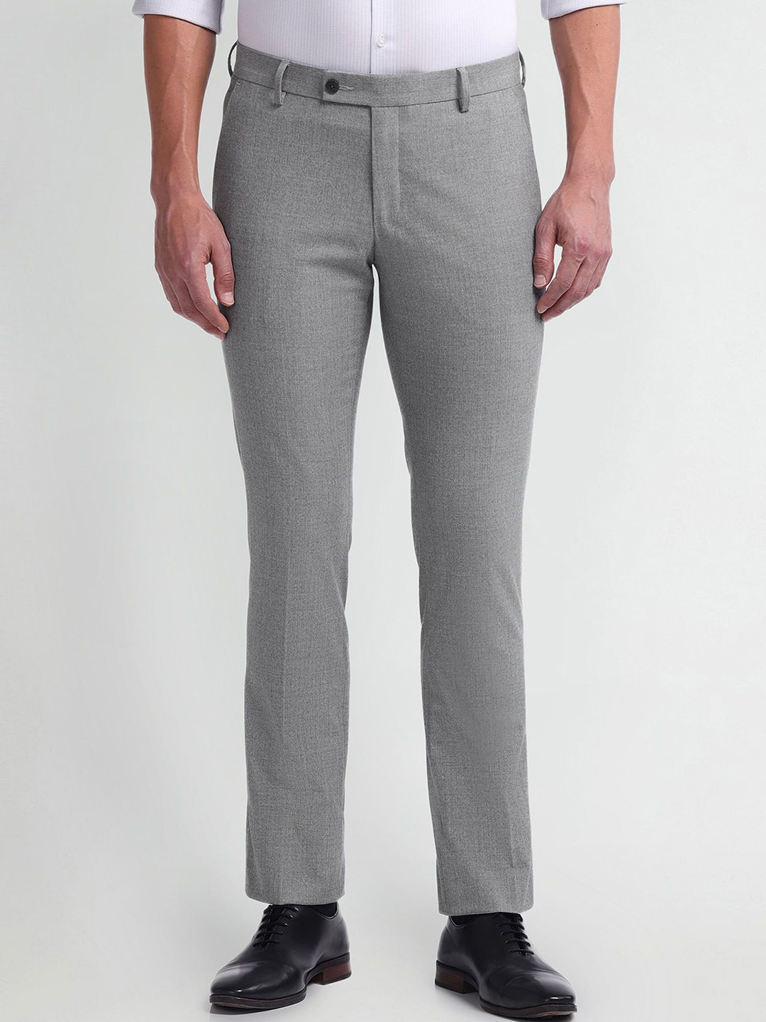 

Arrow Men Printed Slim Fit Trousers, Grey