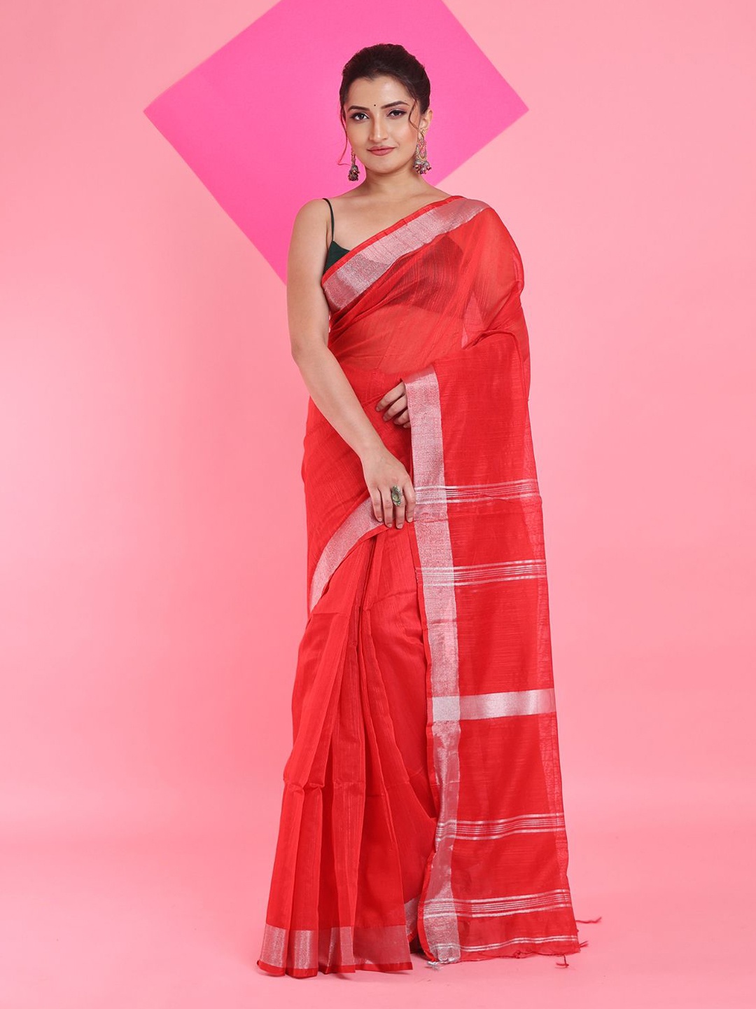 

Arhi Woven Design Zari Saree, Red