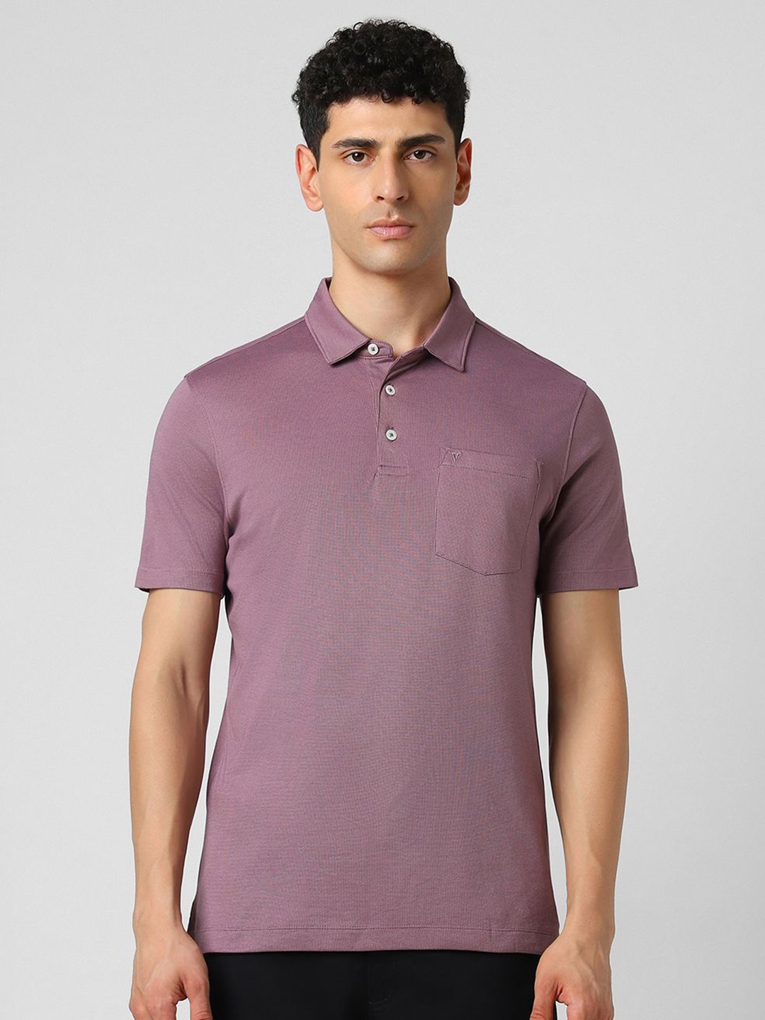 

Van Heusen Sport Men Solid Polo Collar Cotton T-Shirt, Purple