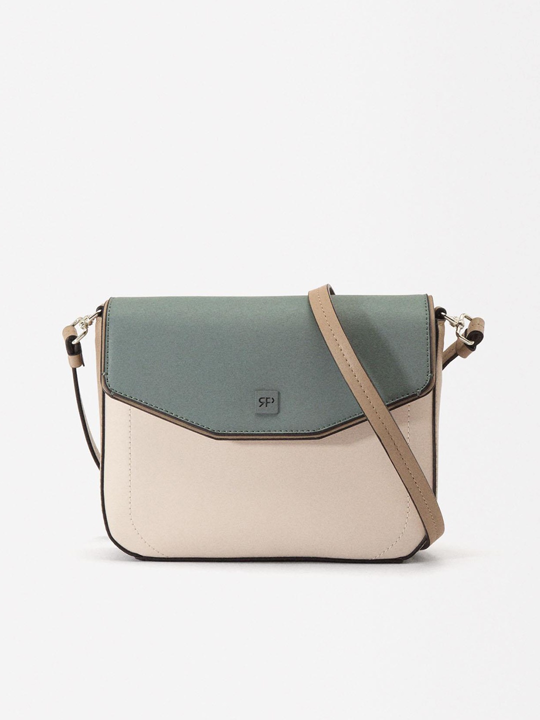 

PARFOIS Colourblocked Crossbody Bag, Green
