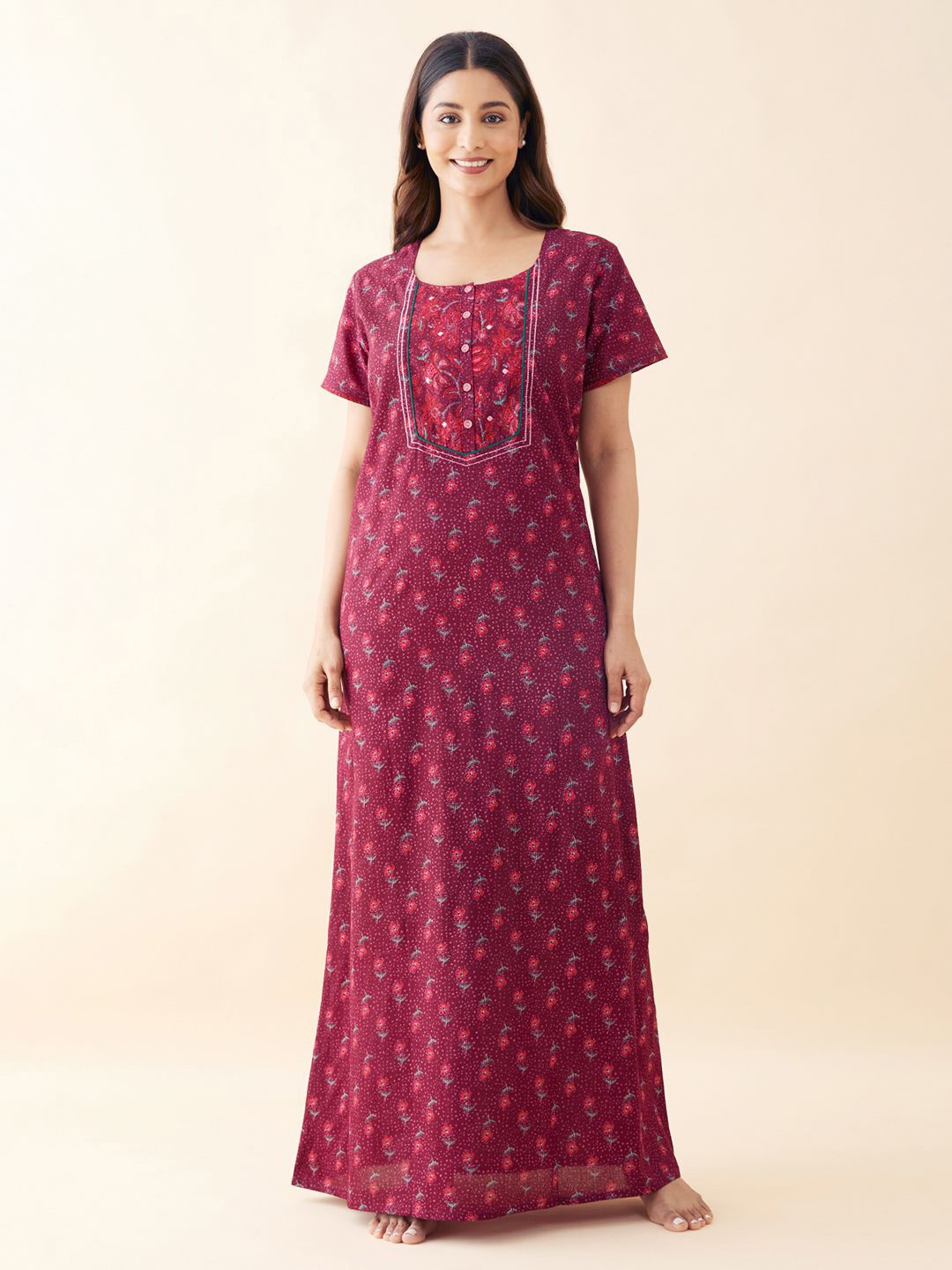 

Maybell Printed Maxi Nightdress, Pink