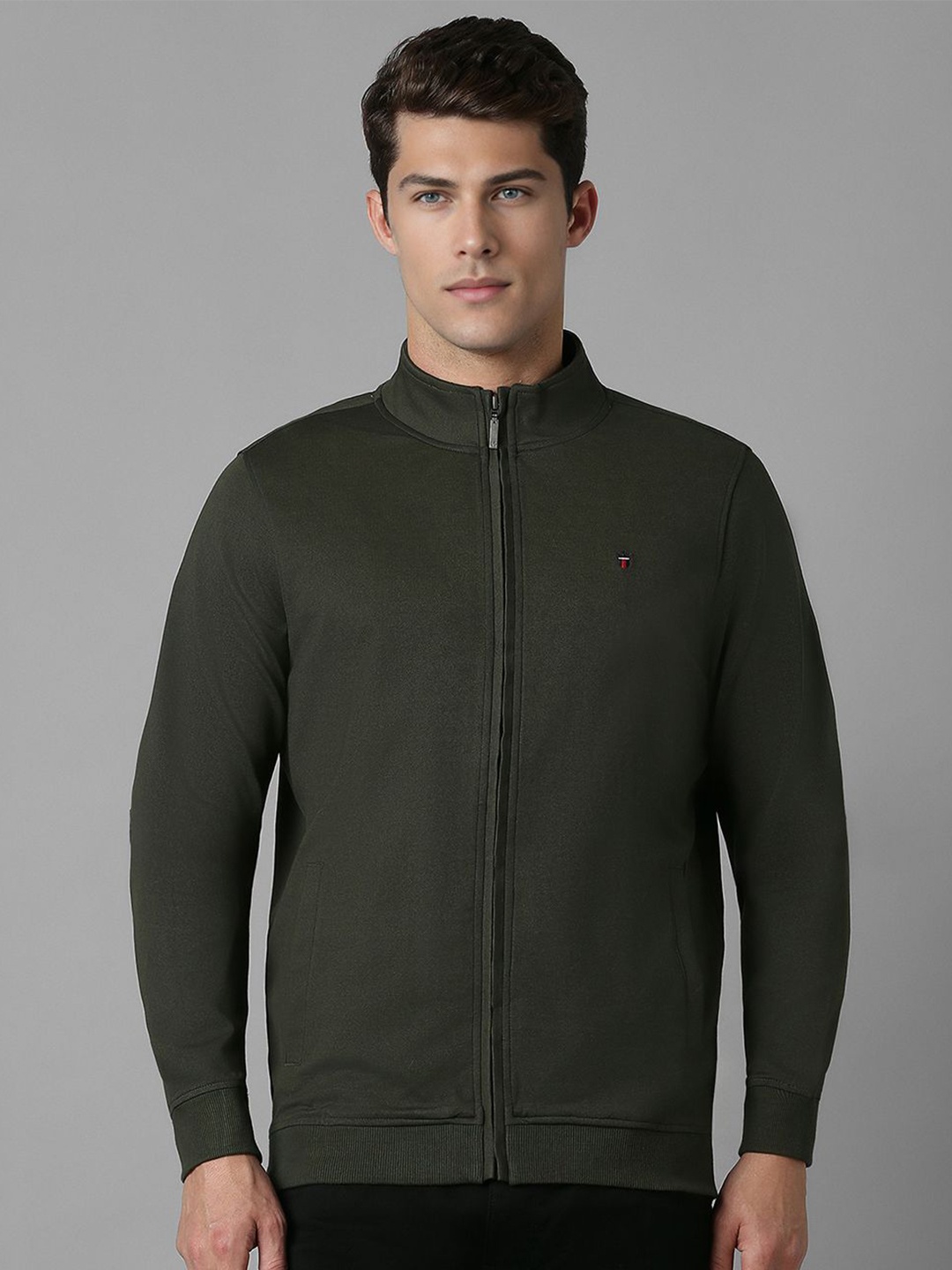 

Louis Philippe Jeans Men Solid Pure Cotton Sweatshirt, Olive