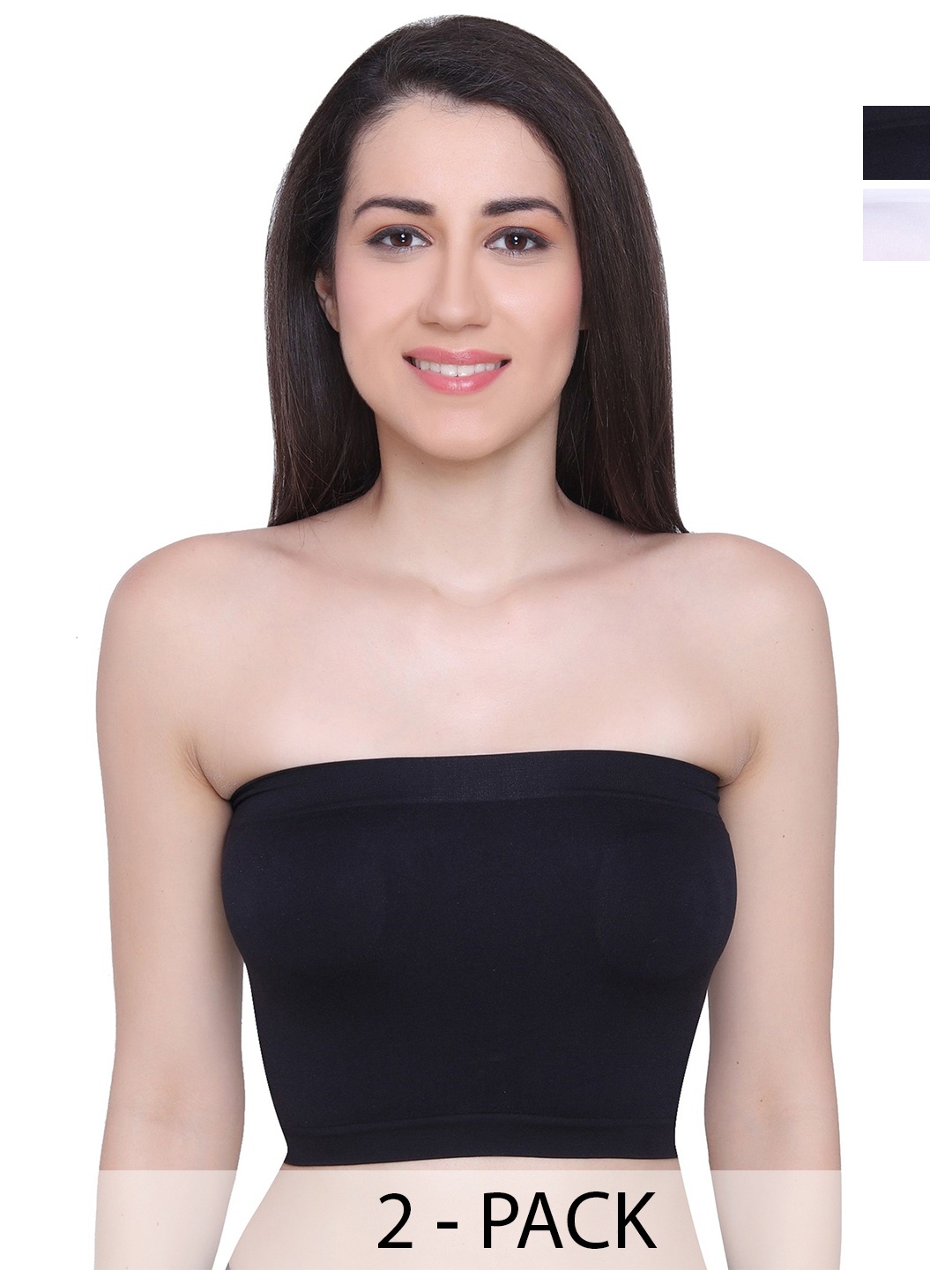

Glamoras Bandeau Full Coverage Bra, Black