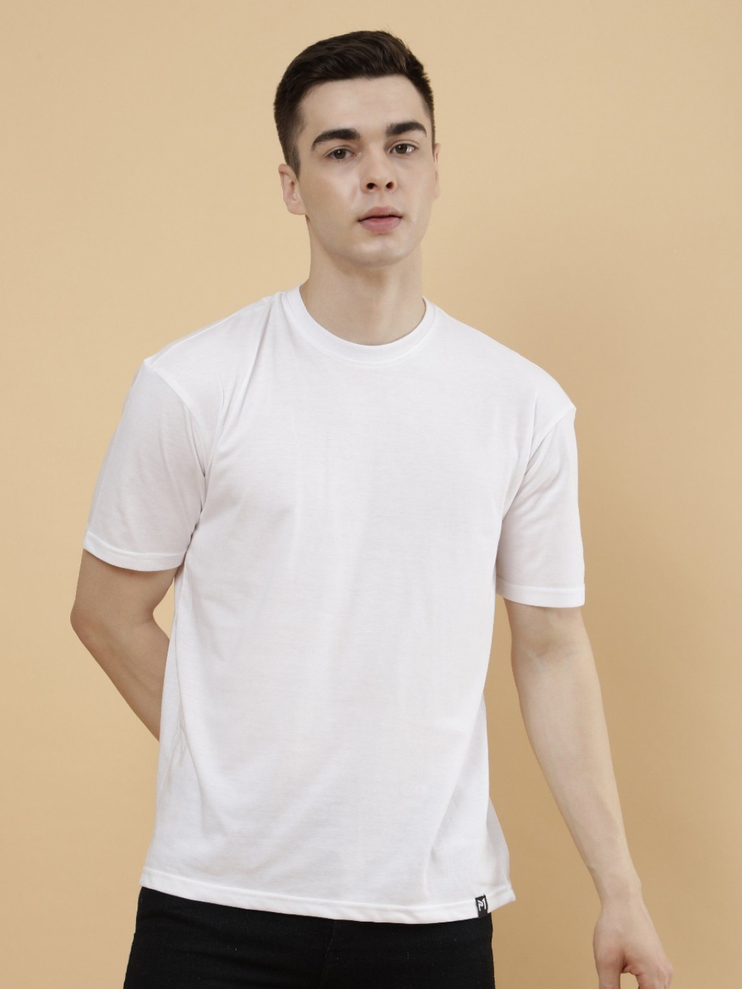 

PockMAN Men Bio Finish Solid Round Neck Cotton T-Shirt, White