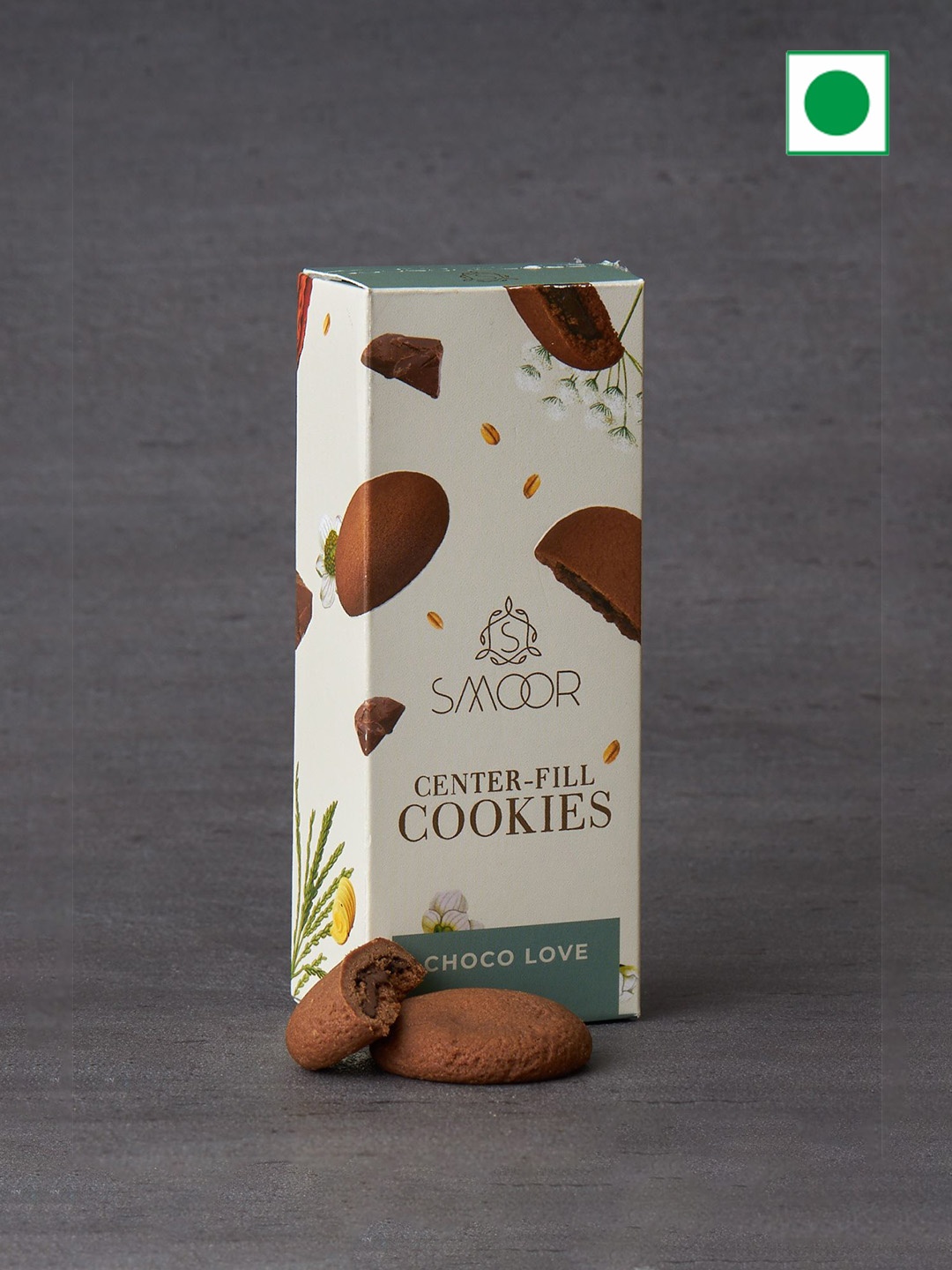 

SMOOR Pack Of 2 Center Fill Choco Love Cookies, Beige
