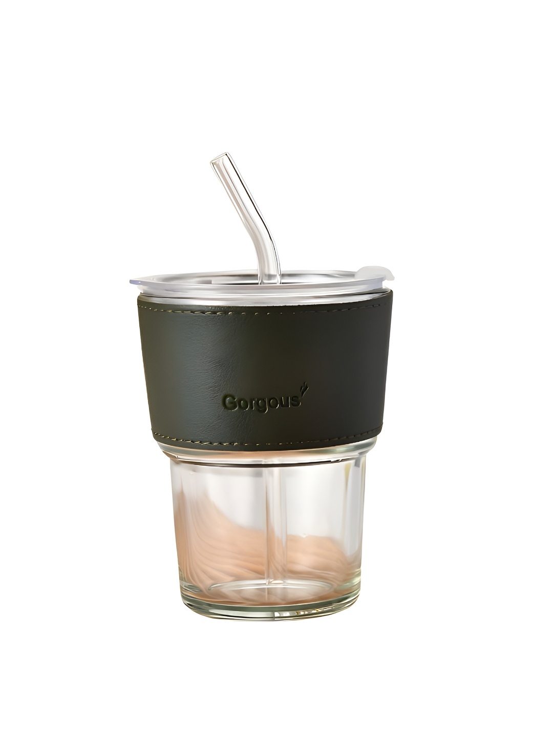 

WELOUR Transparent & Olive 15 Pieces Glass Coffee Mugs 450 ml