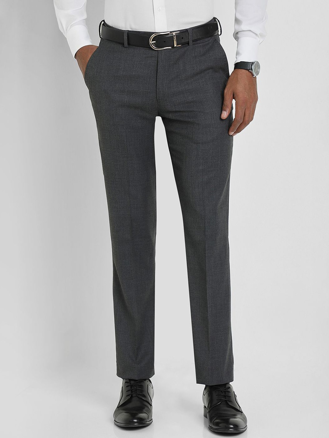 

Allen Solly Sport Men Solid Slim Fit Formal Trousers, Grey