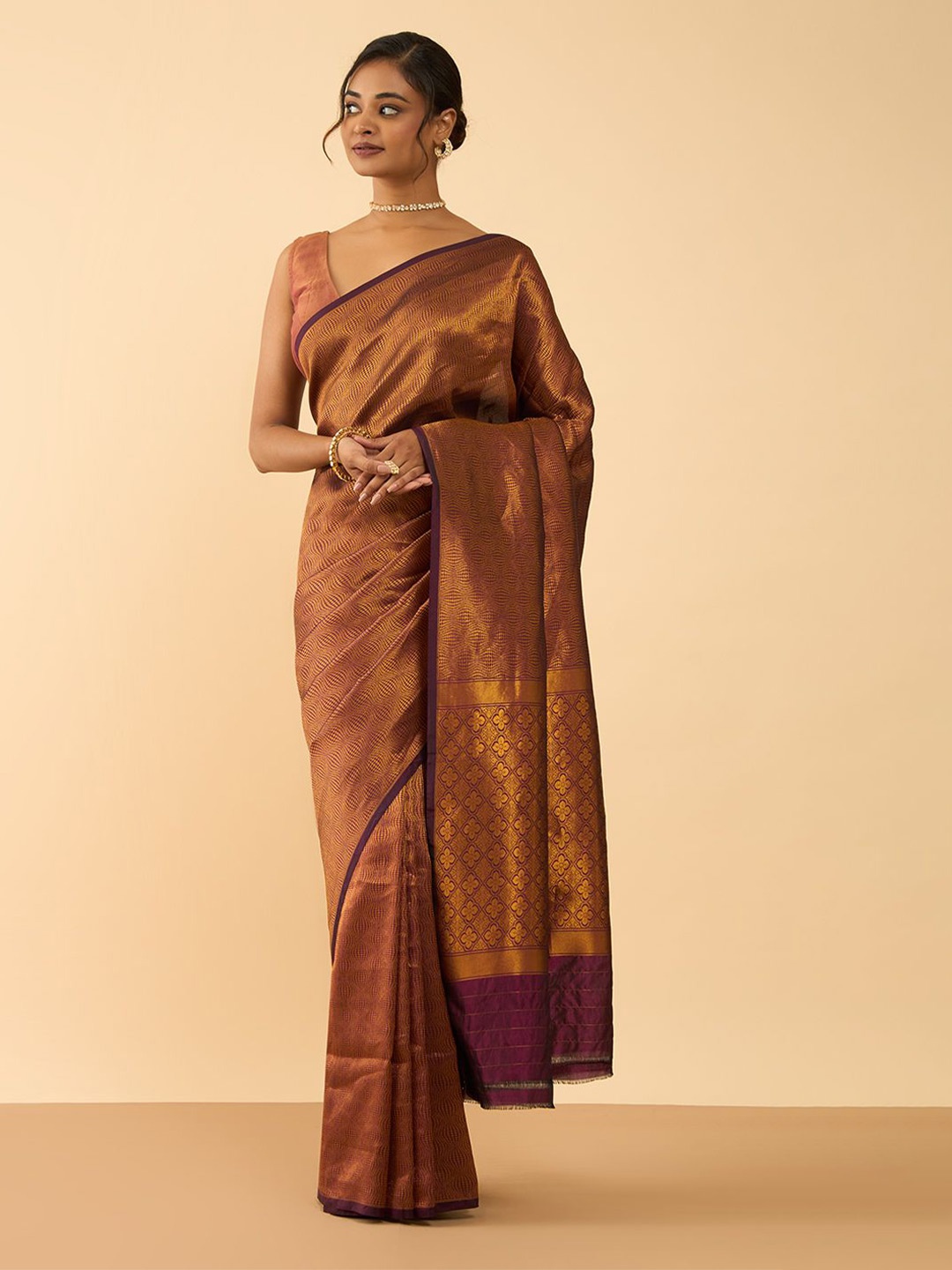 

Taneira Woven Design Zari Banarasi Saree, Purple