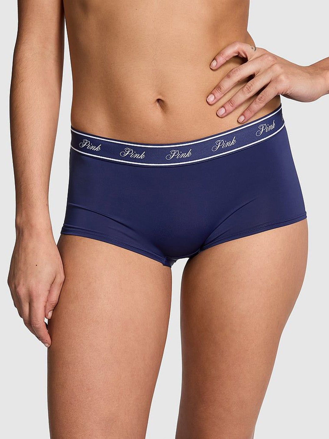 

Victoria's Secret Women PINK Logo Micro Boy Short Briefs, Navy blue