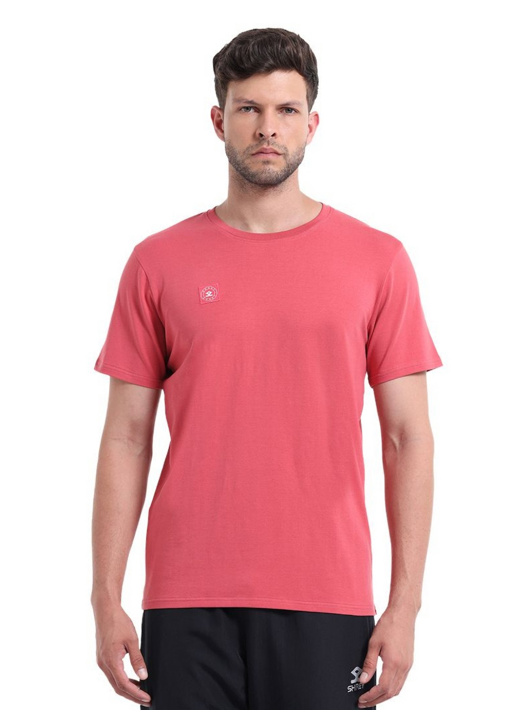 

Shrey Men Solid Round Neck T-Shirt, Red