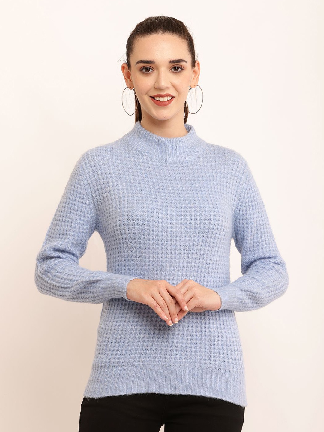 

NoBarr Women Ribbed Sweater Vest, Blue