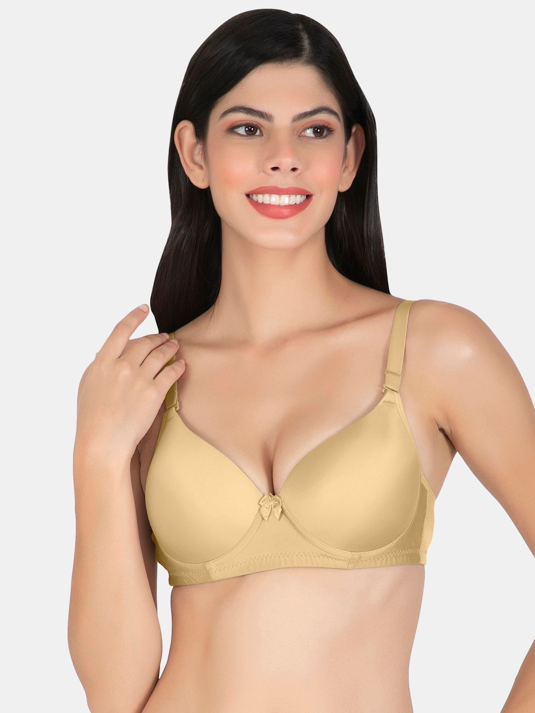 

Joomie Women Medium Coverage Underwired Heavily Padded Push Up Bra, Beige