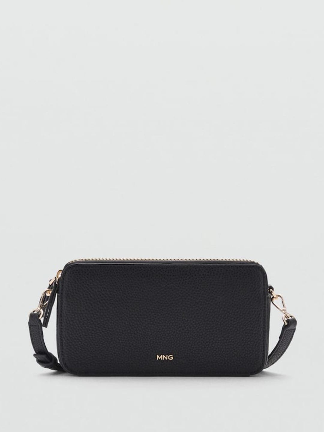 

MANGO Textured Structured Sling Bag, Black