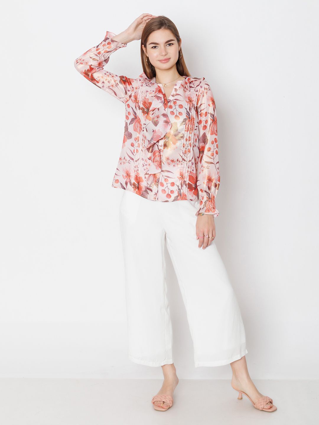 

Zink London Floral Print Top, Pink