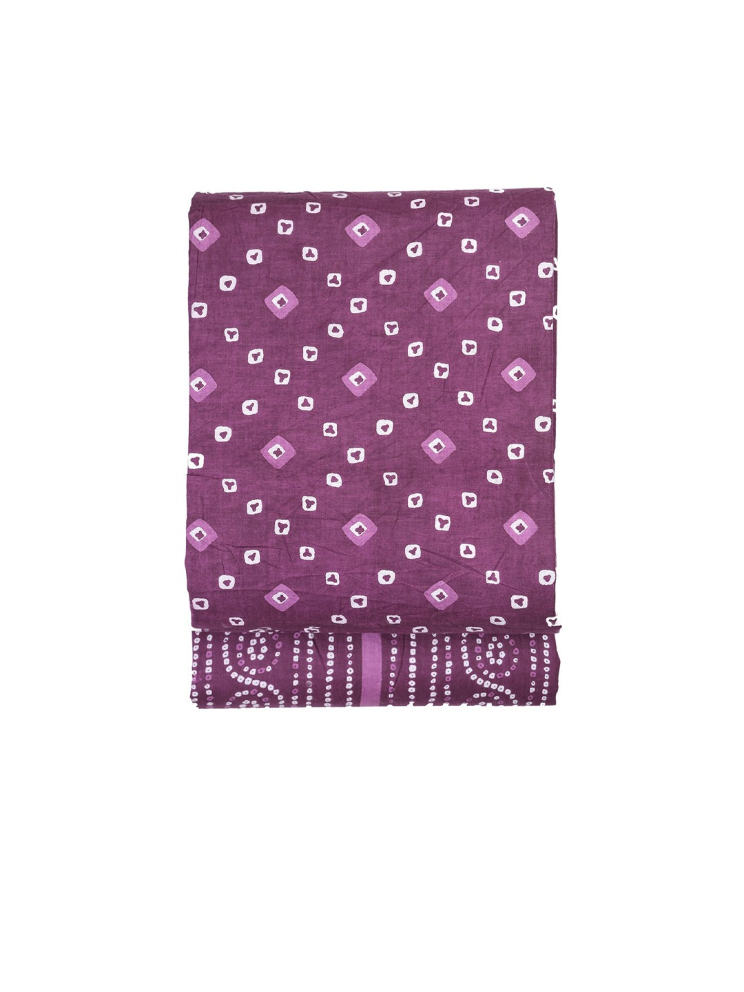 

Sun Fashion And Lifestyle Bandhani Printed Pure Cotton Unstitched Dress Material, Purple