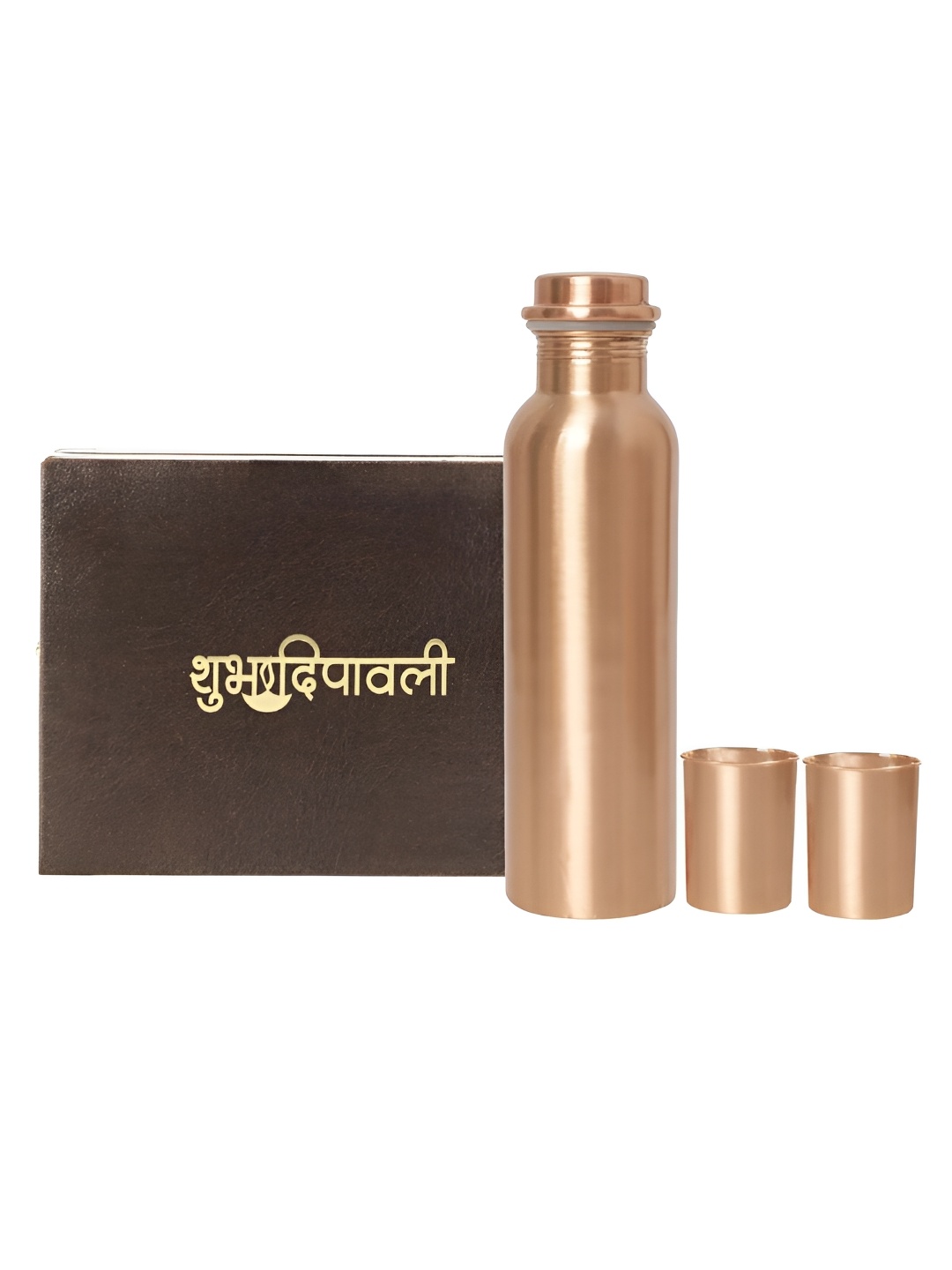 

INTERNATIONAL GIFT Copper Water Bottle with 2-pcs Glass & Happy Diwali Tag