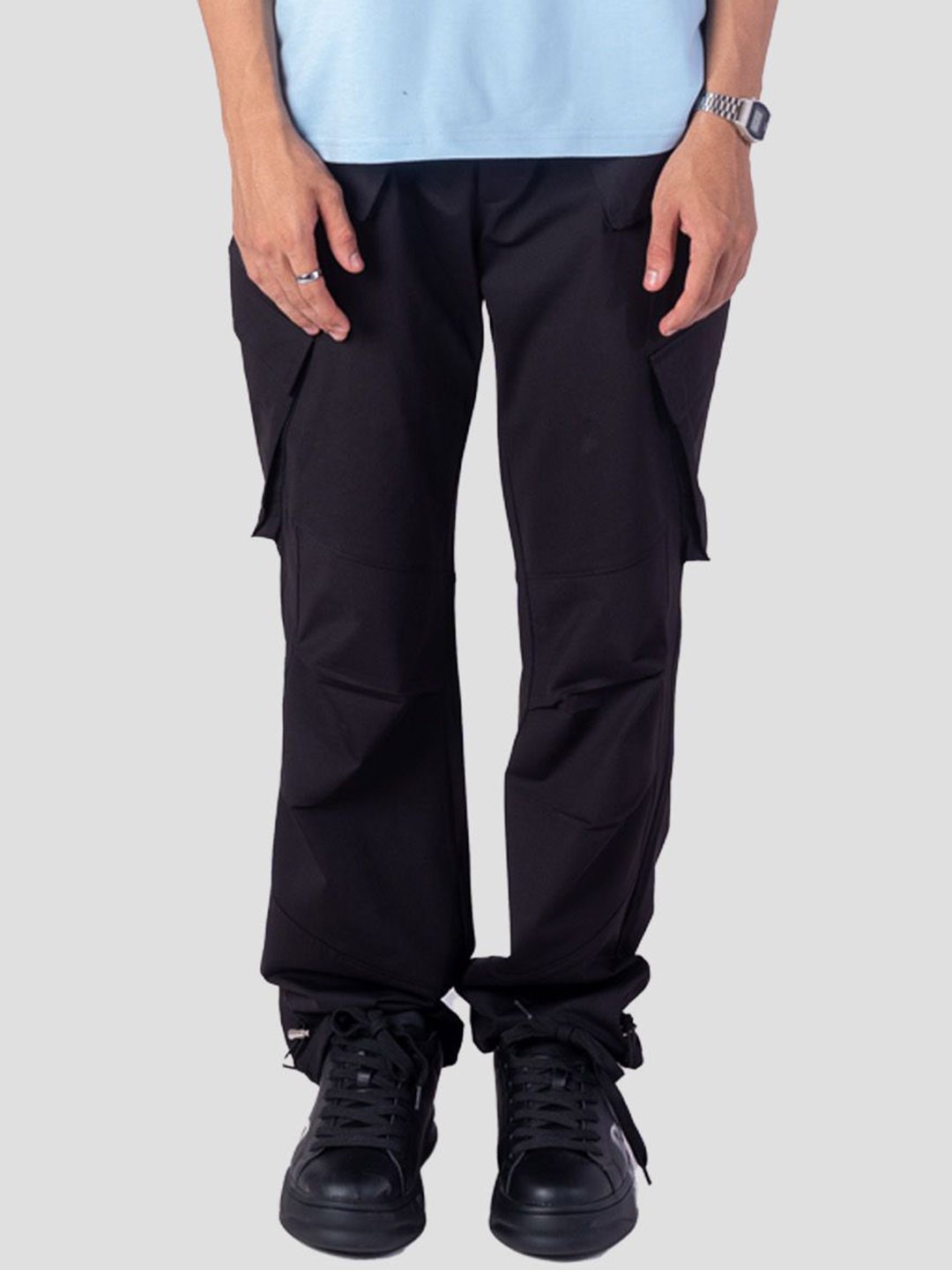 

HOP HEAD Unisex Relaxed Straight Fit Cargos Trousers, Black