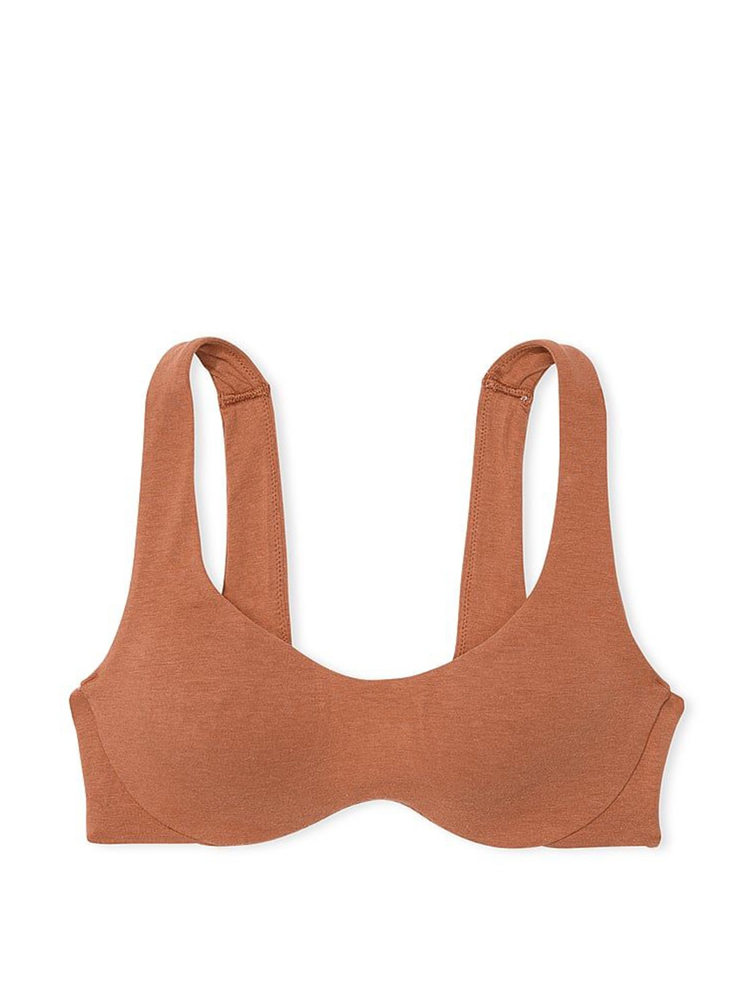 

Victoria's Secret Medium Coverage Underwired Tops Base Cotton Bralette Bra, Brown