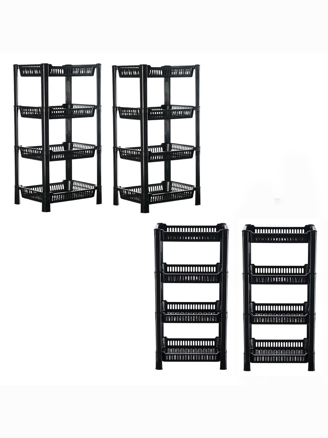 

Kuber Industries Black 4 Pieces Long Lasting 4 Tier Kitchen Organisers