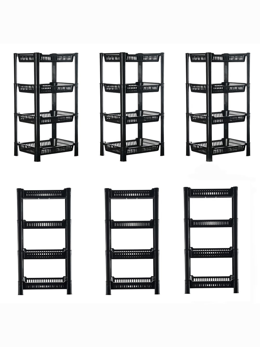 

Kuber Industries Black 6 Pieces Multipurpose 4 Tier Long Lasting Toy Organiser