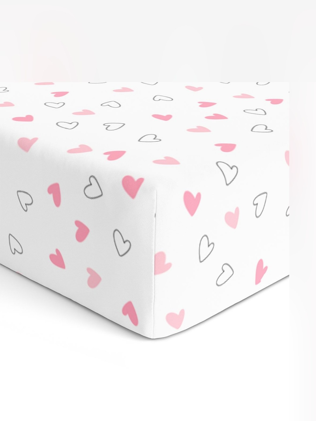 

The White Cradle Pink & White Conversational Printed Cotton Fitted 120 TC Crib Bedsheet