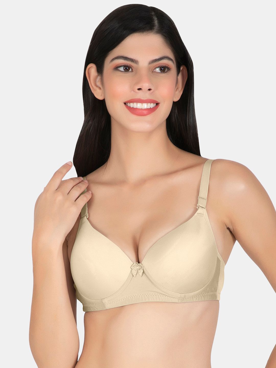 

Joomie Women Medium Coverage Underwired Heavily Padded Push Up Bra, Beige