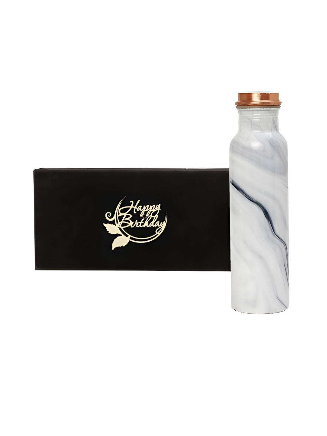 

INTERNATIONAL GIFT White & Black Abstract Printed Copper Water Bottle 1L