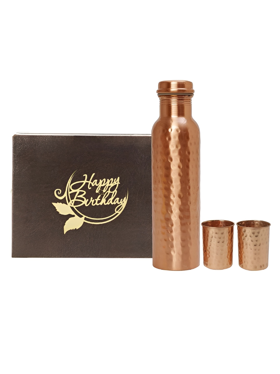 

INTERNATIONAL GIFT 3 Pieces Copper Water Bottle 1 L With Glass & Best Wishes Tag