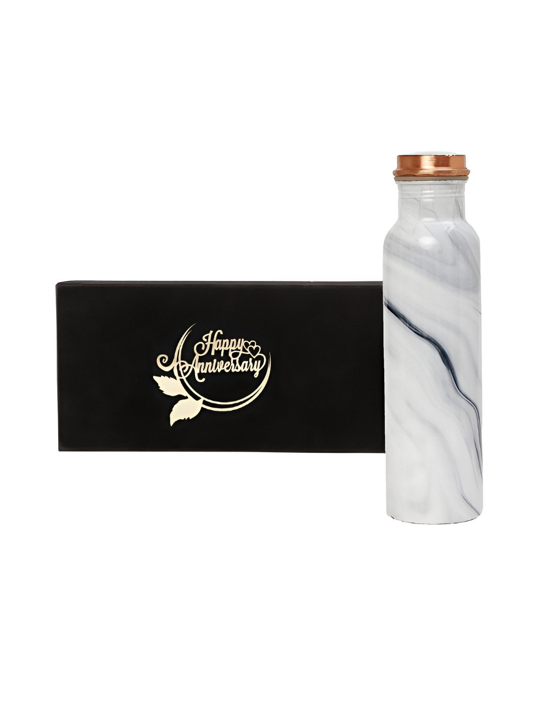 

INTERNATIONAL GIFT White & Grey Printed Copper Water Bottle 1 L