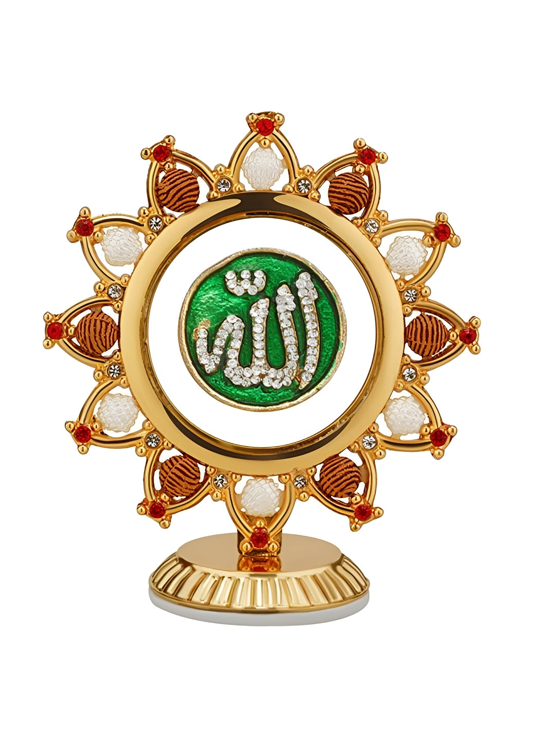 

INTERNATIONAL GIFT Gold-Toned & Green Religious Idol Showpiece