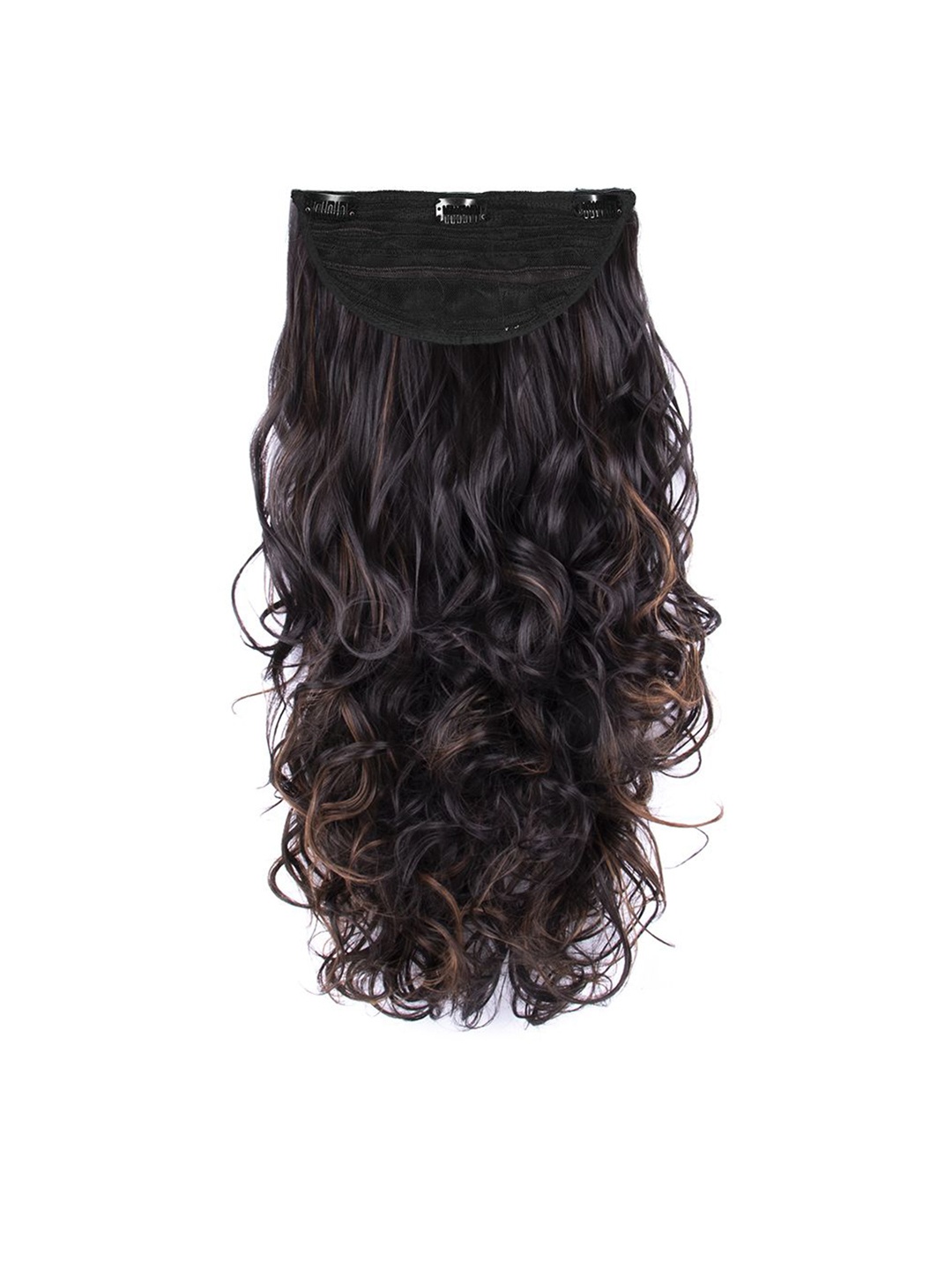 

Milano Treasures Soft Curls Clip-in Dark Brown Copper Highlights Hair Extension