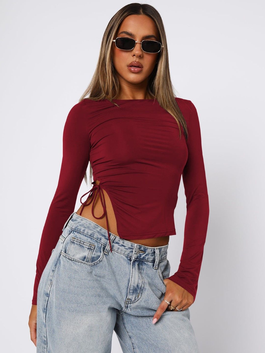 

StyleCast Top, Maroon