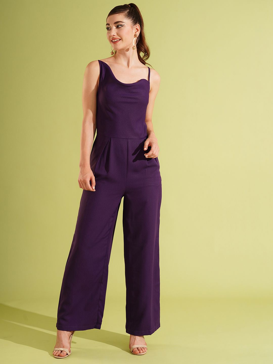 

Globus Summer Rave Women Cowl Neck Basic Jumpsuit, Purple