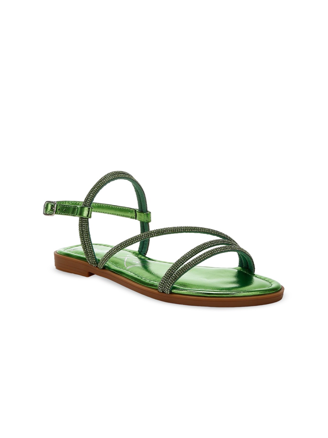 

London Rag Women Open Toe Flats, Green