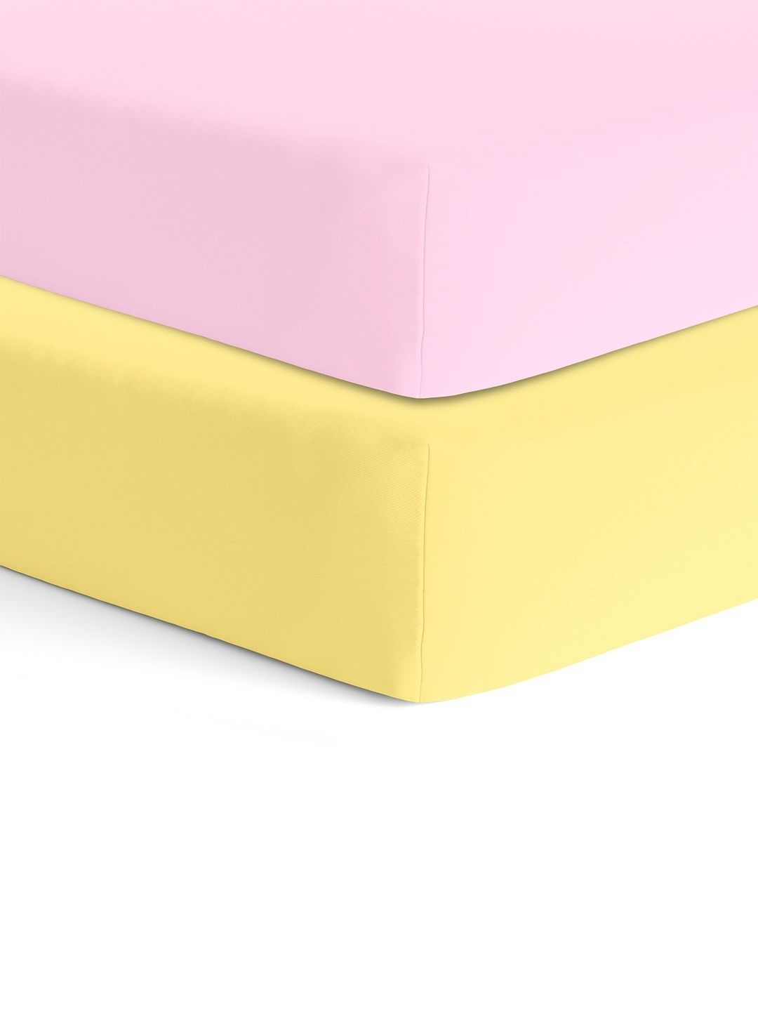 

The White Cradle Pink & Yellow 120 TC Cotton 2 Crib Fitted Bedsheets