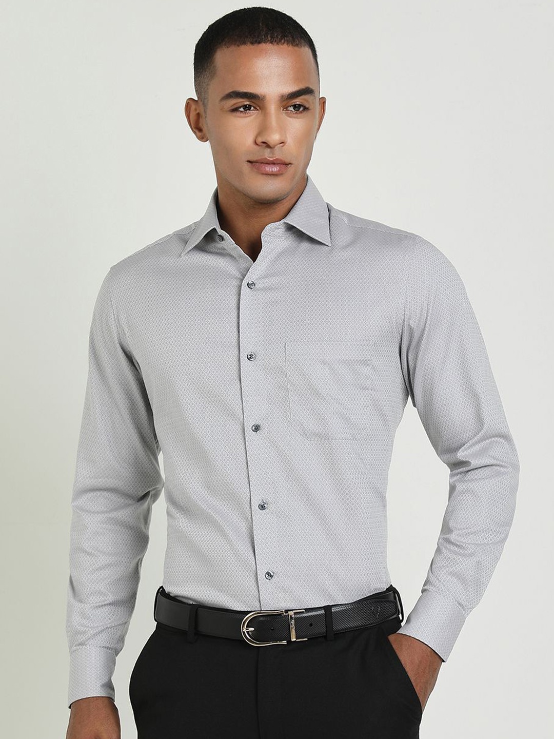 

Allen Solly Sport Men Spread Collar Solid Cotton Formal Shirt, Grey