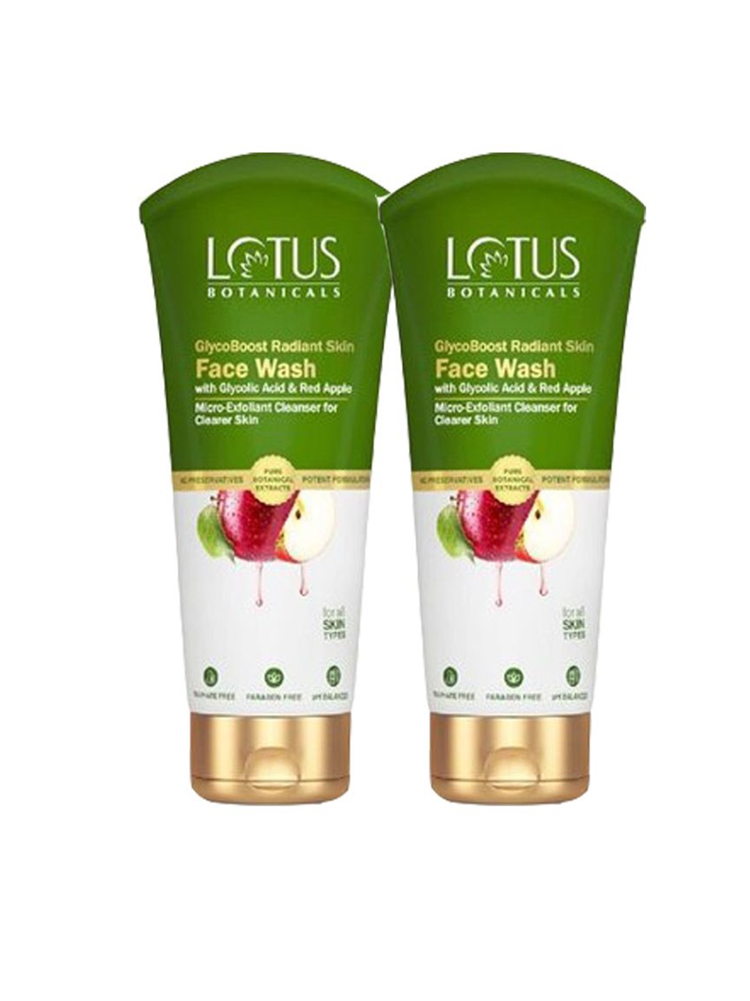 

Lotus Botanicals Set Of 2 GlycoBoost Radiant Skin Face Wash- 100g Each, Green