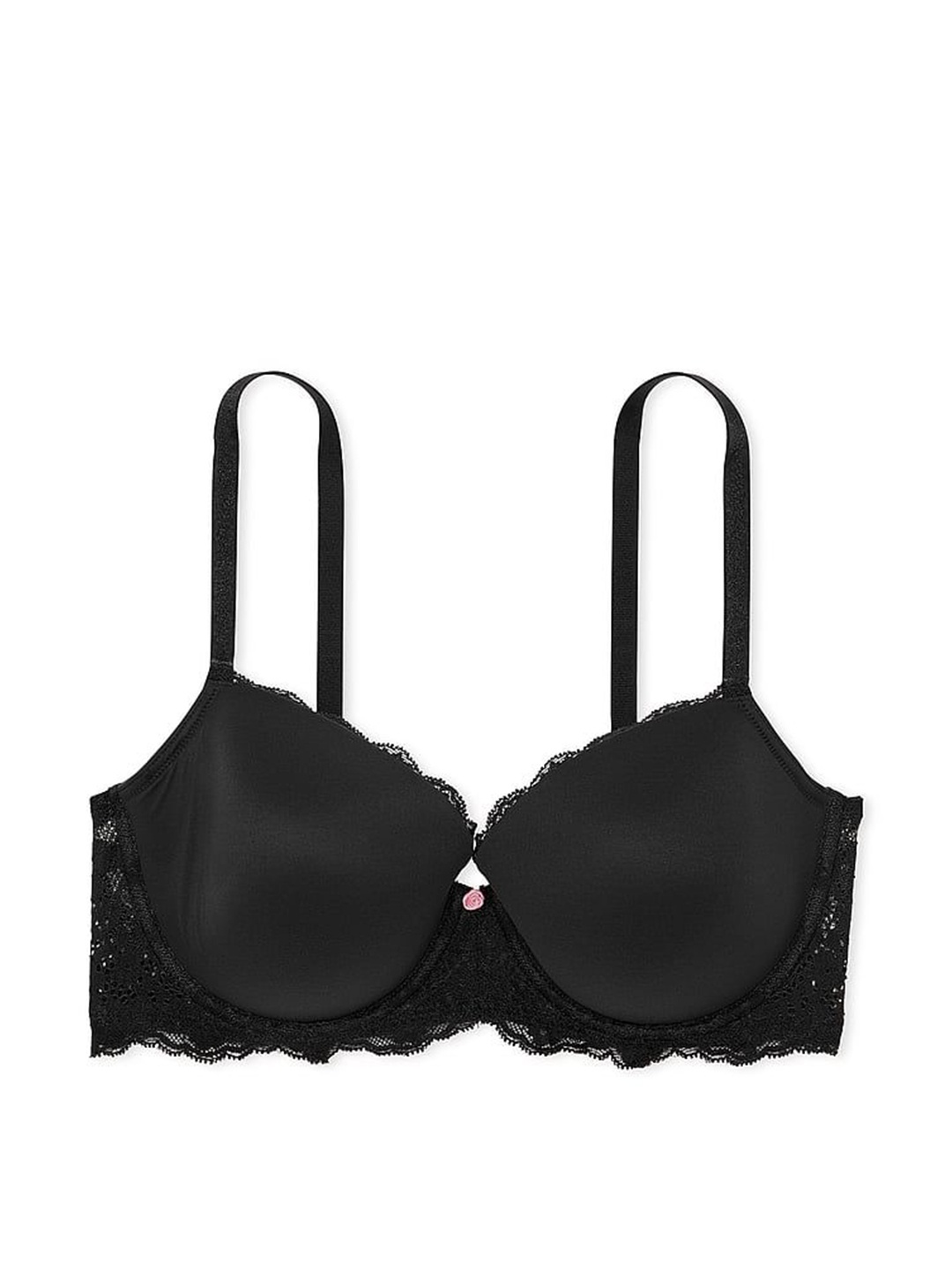 

Victoria's Secret Floral Medium Coverage Underwired Lightly Padded Bra, Black