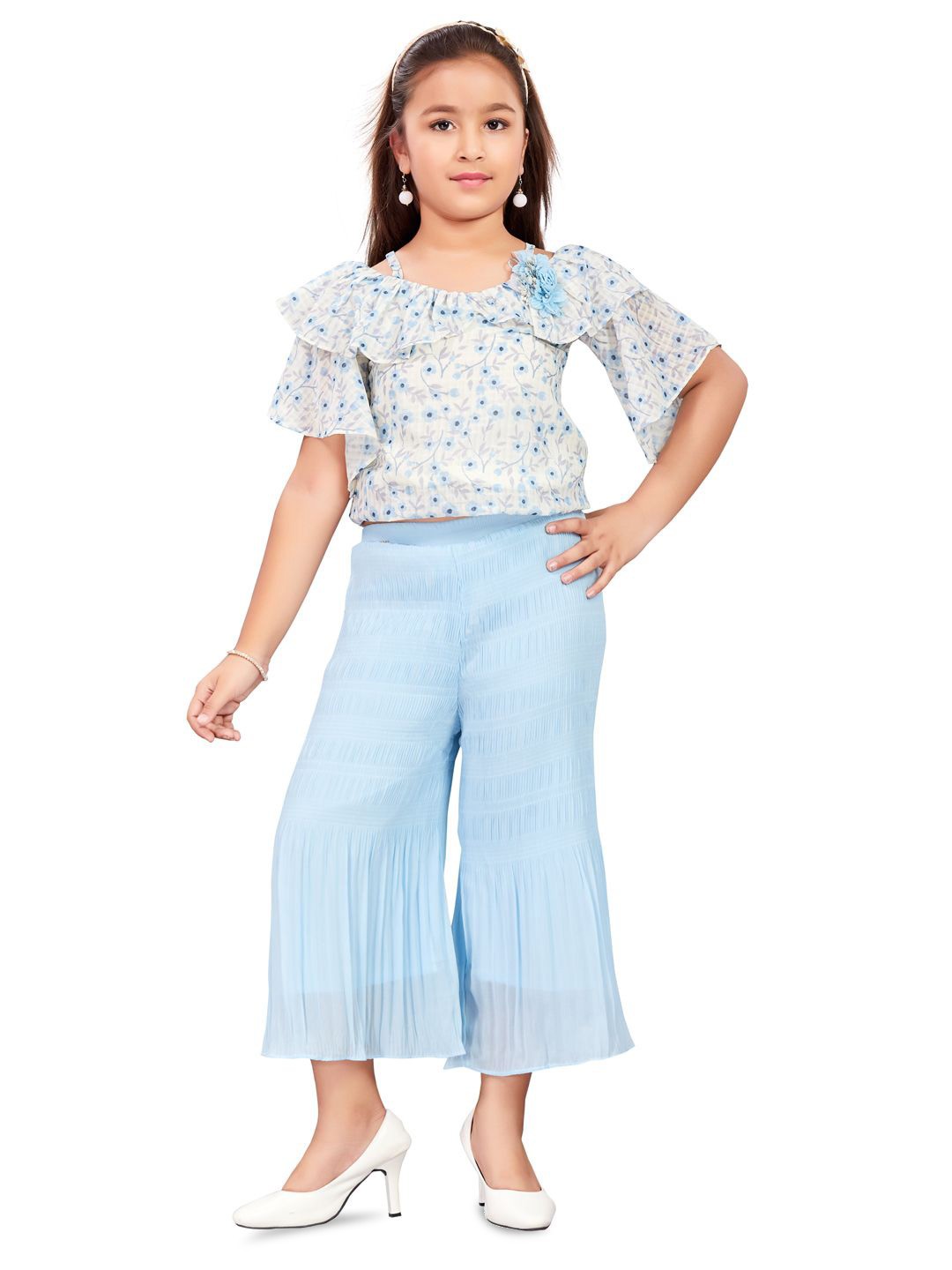 

Lei-Chie Girls Printed Top with Leggings, Blue