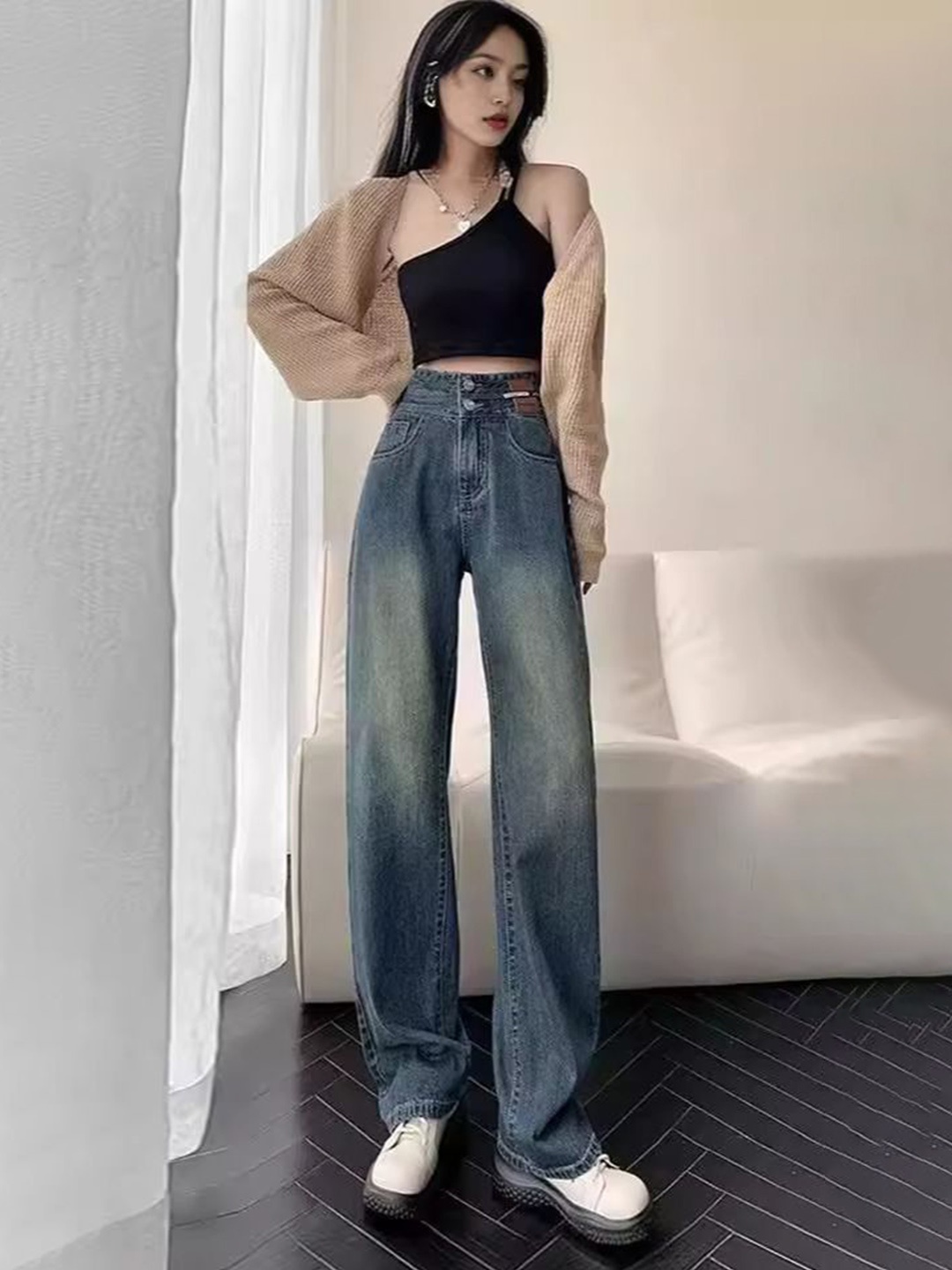 

StyleCast Women Wide Leg High-Rise Jeans, Blue