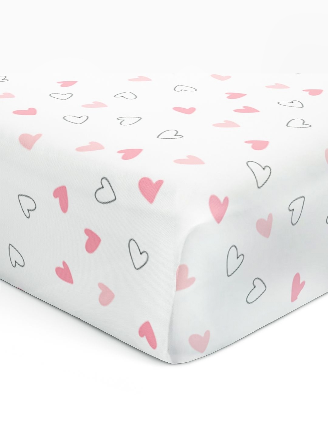 

The White Cradle Pink & White Geometric Printed Cotton 120 TC Crib Sheets