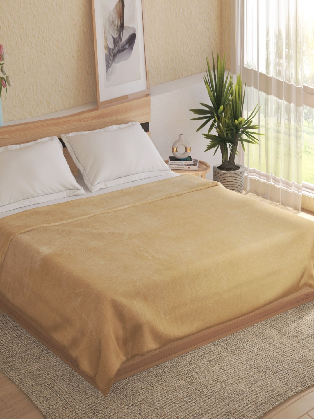 

Home Centre Archer Beige 150 GSM Mild Winter Double Bed Blanket